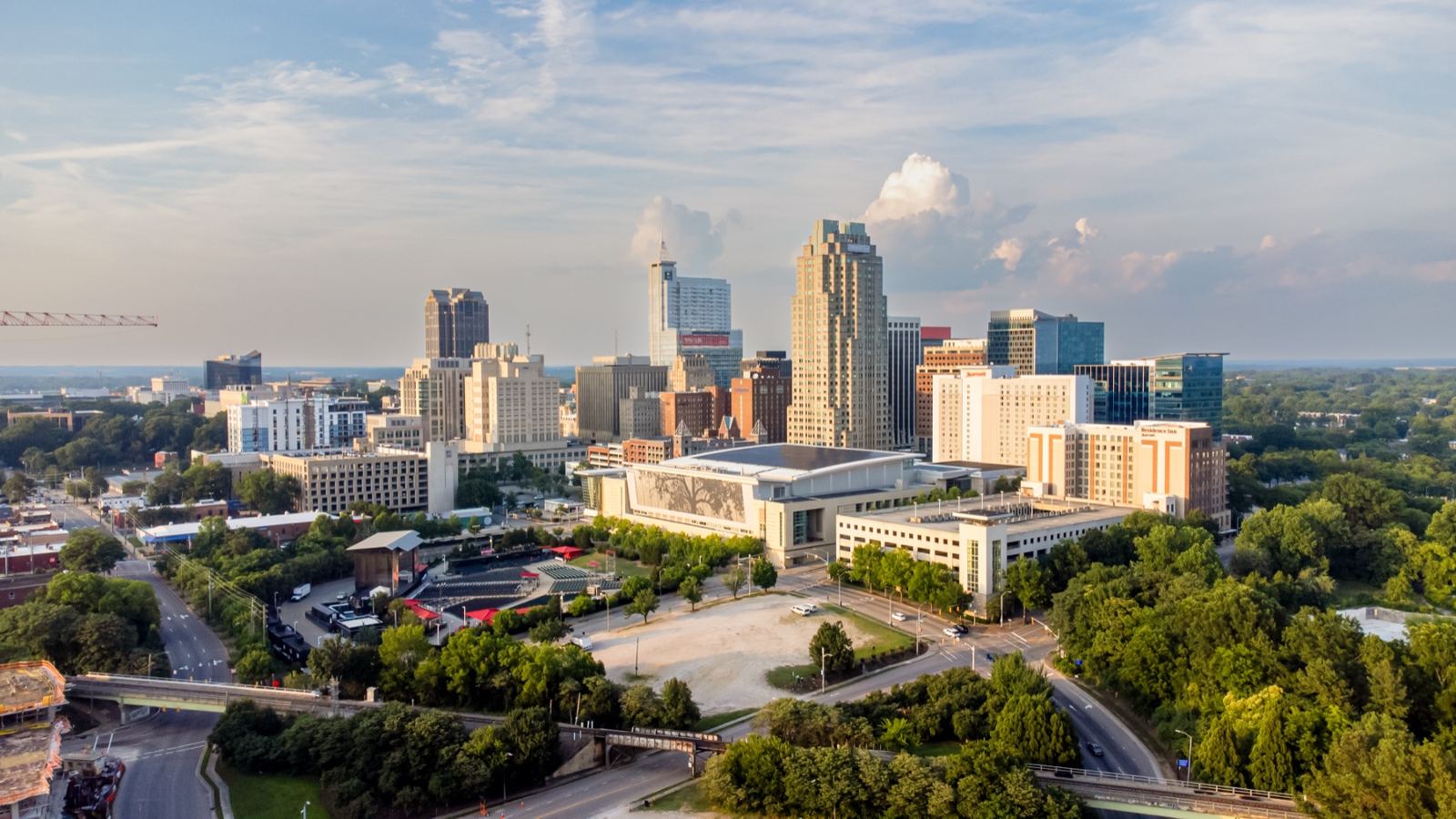 Raleigh skyline, photographed in June 2023