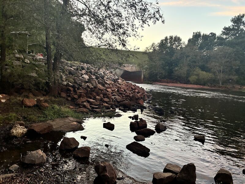 A shaded view along the water.